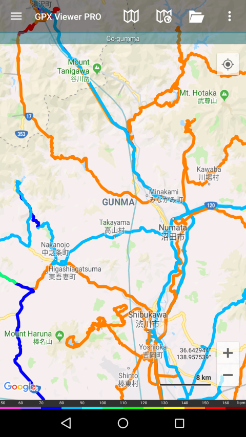 Google Mapsのタイムライン全部・たくさんあるGPSログファイルを間引いて都道府県別に結合するソフト「どの道通った」